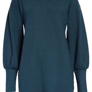 Treasure & Bond Teal Sweater Dress Cowl Neck Size Small